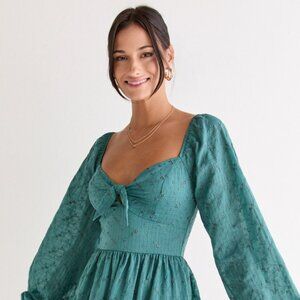 Bridgette Jacquard Tie Front Mini Dress